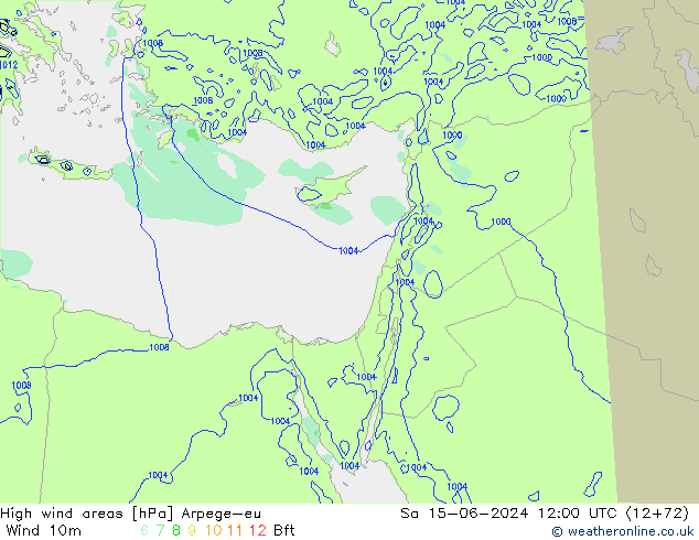 Izotacha Arpege-eu so. 15.06.2024 12 UTC