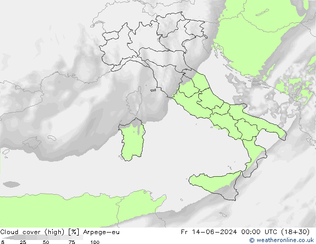 Bewolking (Hoog) Arpege-eu vr 14.06.2024 00 UTC
