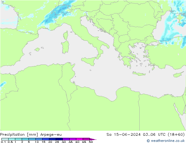 Precipitation Arpege-eu Sa 15.06.2024 06 UTC
