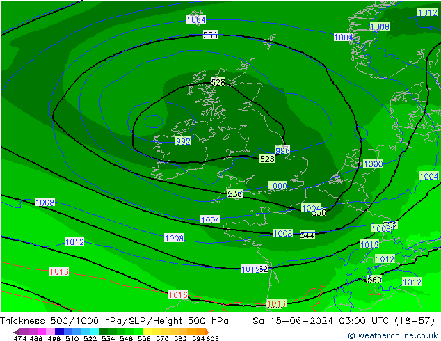 Thck 500-1000hPa Arpege-eu sam 15.06.2024 03 UTC