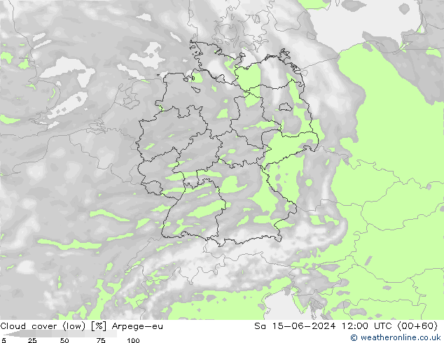 Nubes bajas Arpege-eu sáb 15.06.2024 12 UTC