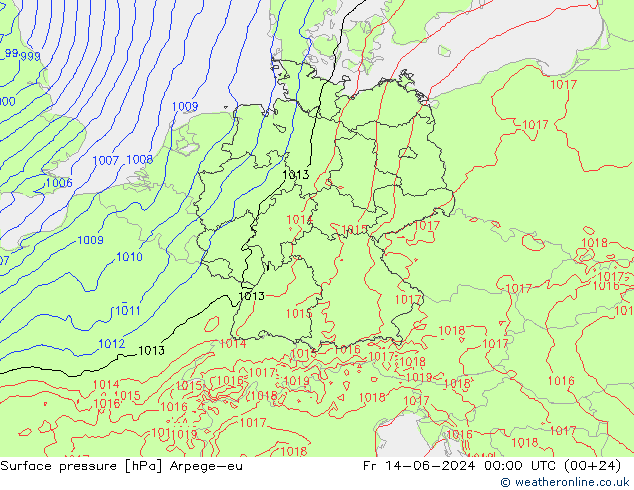 ciśnienie Arpege-eu pt. 14.06.2024 00 UTC