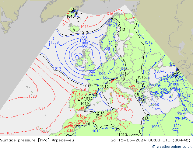 pressão do solo Arpege-eu Sáb 15.06.2024 00 UTC