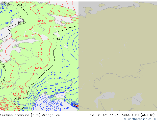 Yer basıncı Arpege-eu Cts 15.06.2024 00 UTC
