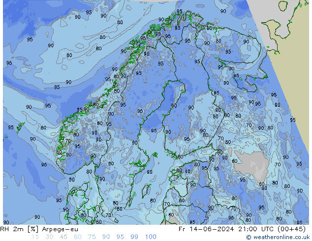 RH 2m Arpege-eu pt. 14.06.2024 21 UTC