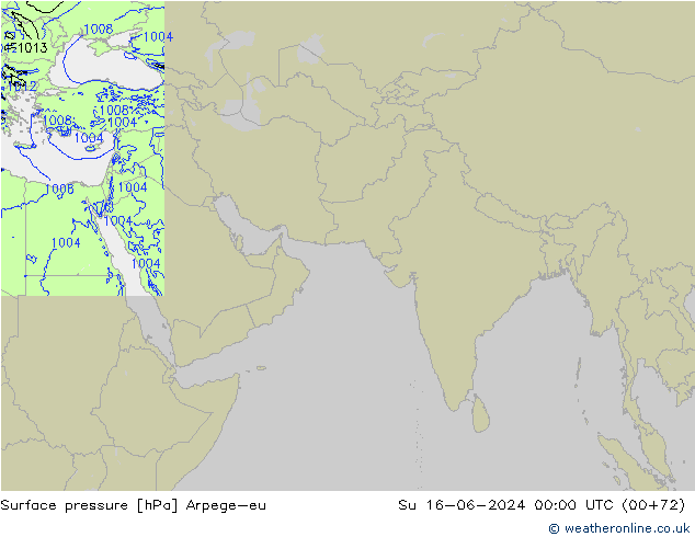 приземное давление Arpege-eu Вс 16.06.2024 00 UTC