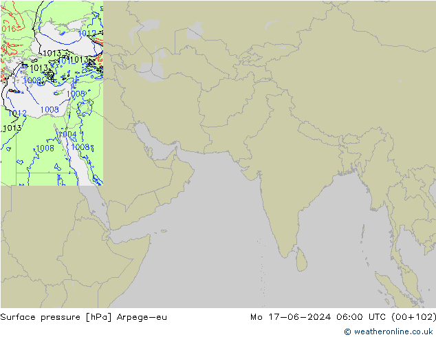 Yer basıncı Arpege-eu Pzt 17.06.2024 06 UTC