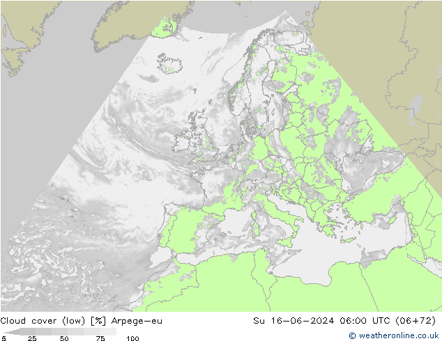 nízká oblaka Arpege-eu Ne 16.06.2024 06 UTC