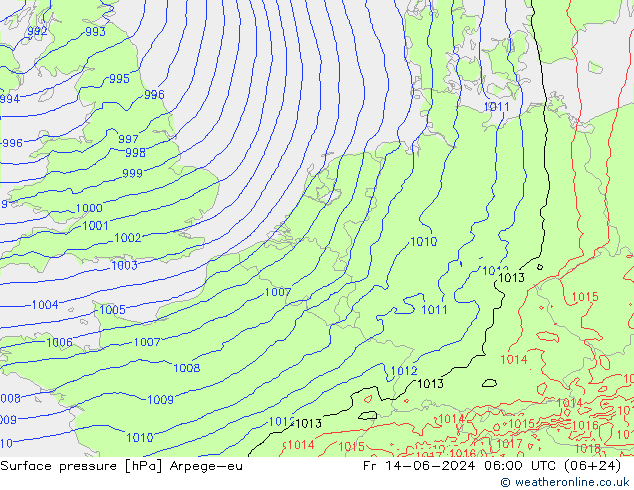 Bodendruck Arpege-eu Fr 14.06.2024 06 UTC