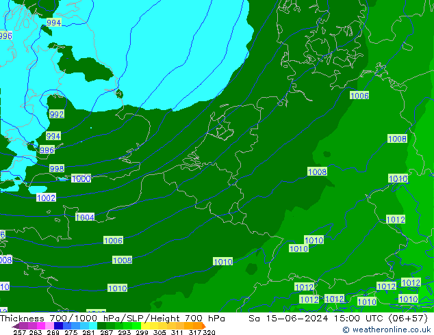 700-1000 hPa Kalınlığı Arpege-eu Cts 15.06.2024 15 UTC