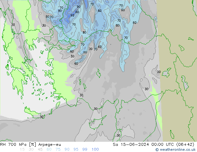 700 hPa Nispi Nem Arpege-eu Cts 15.06.2024 00 UTC