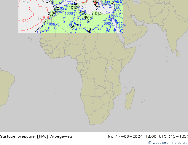 ciśnienie Arpege-eu pon. 17.06.2024 18 UTC