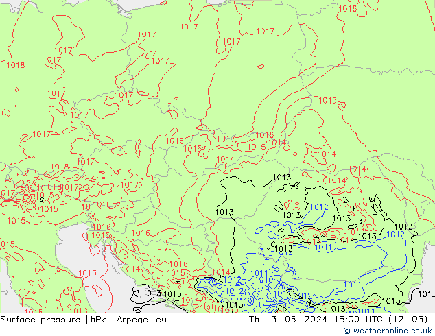 pressão do solo Arpege-eu Qui 13.06.2024 15 UTC