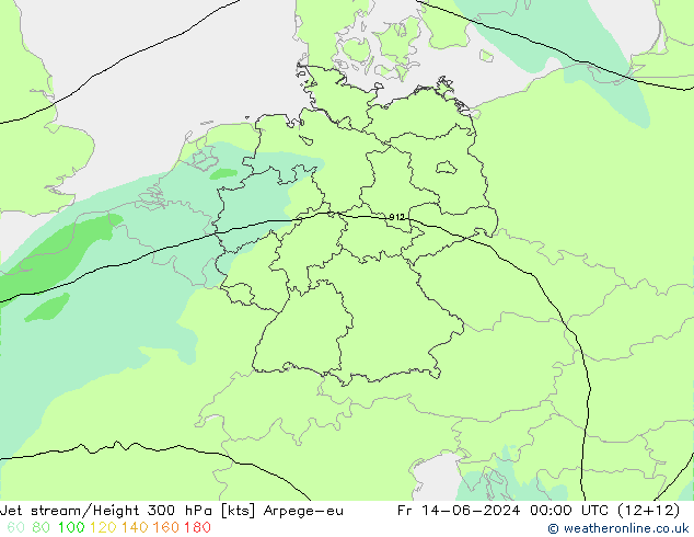 Jet stream Arpege-eu Sex 14.06.2024 00 UTC