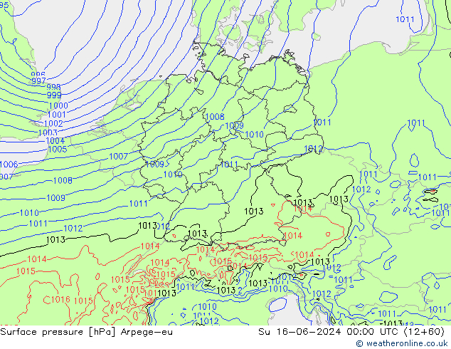 приземное давление Arpege-eu Вс 16.06.2024 00 UTC