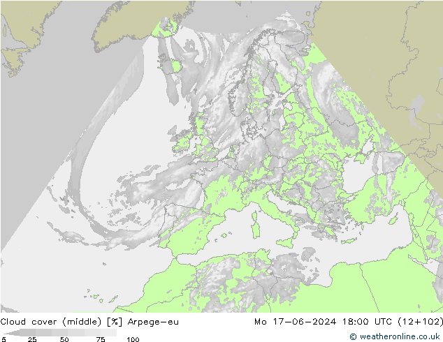 zachmurzenie (środk.) Arpege-eu pon. 17.06.2024 18 UTC