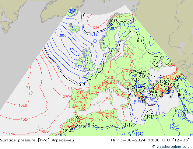 pression de l'air Arpege-eu jeu 13.06.2024 18 UTC