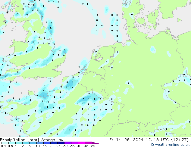 Precipitación Arpege-eu vie 14.06.2024 15 UTC