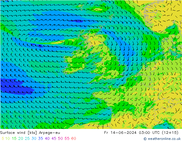 Bodenwind Arpege-eu Fr 14.06.2024 03 UTC