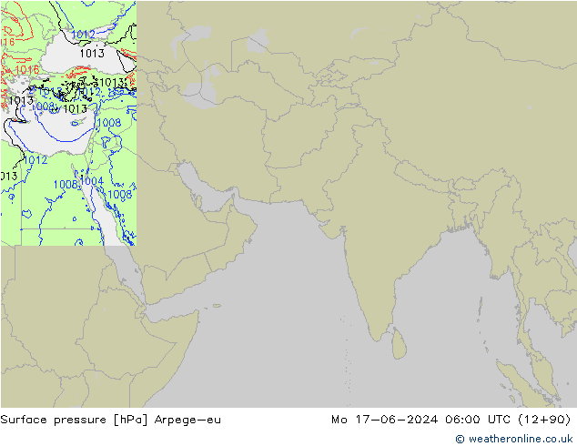 Surface pressure Arpege-eu Mo 17.06.2024 06 UTC