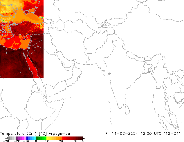 Temperature (2m) Arpege-eu Fr 14.06.2024 12 UTC