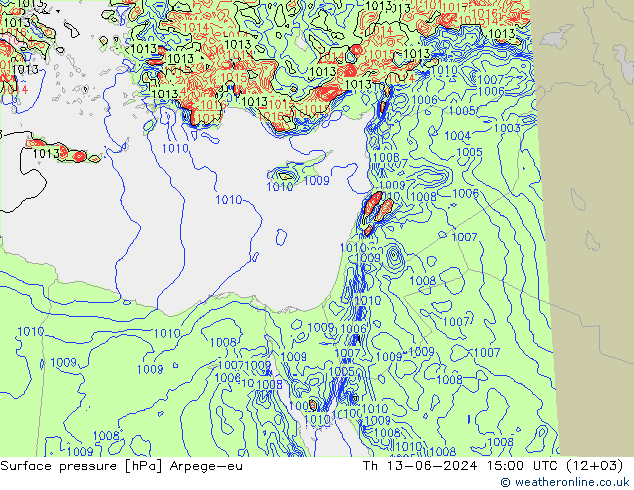 Luchtdruk (Grond) Arpege-eu do 13.06.2024 15 UTC