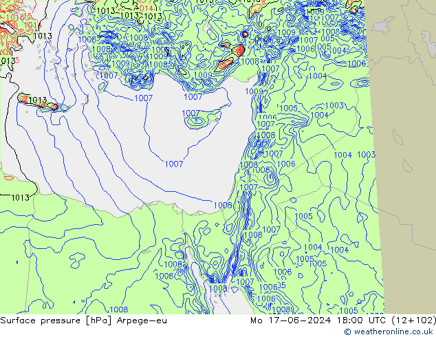 Yer basıncı Arpege-eu Pzt 17.06.2024 18 UTC
