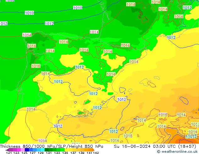 Thck 850-1000 hPa Arpege-eu nie. 16.06.2024 03 UTC