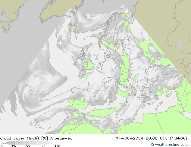 Wolken (hohe) Arpege-eu Fr 14.06.2024 00 UTC