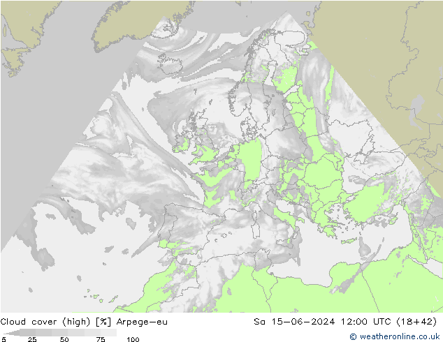 Bulutlar (yüksek) Arpege-eu Cts 15.06.2024 12 UTC