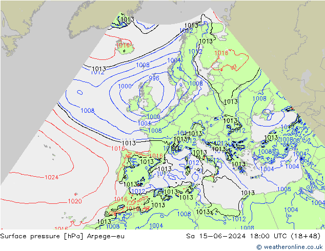 ciśnienie Arpege-eu so. 15.06.2024 18 UTC