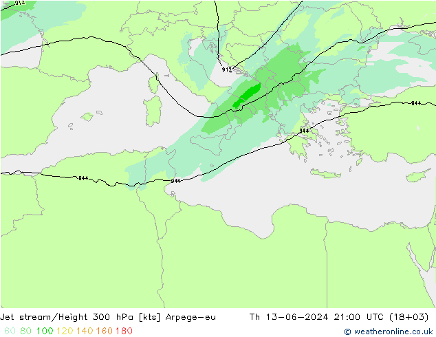 Jet stream Arpege-eu Qui 13.06.2024 21 UTC