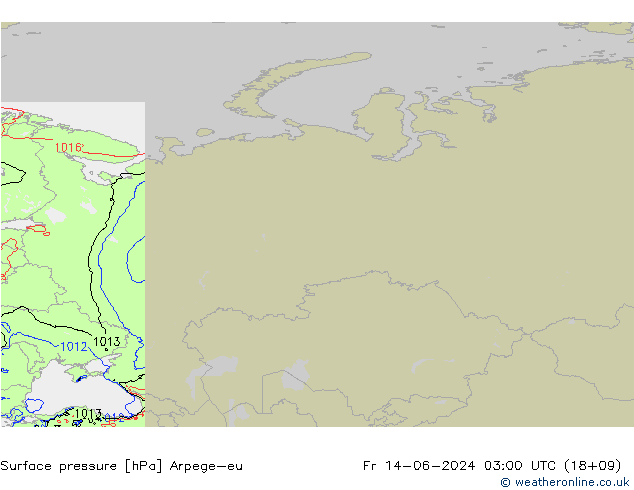 Surface pressure Arpege-eu Fr 14.06.2024 03 UTC