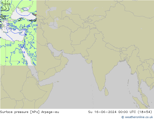 Surface pressure Arpege-eu Su 16.06.2024 00 UTC