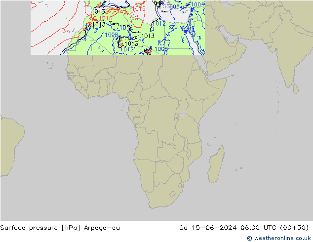 Yer basıncı Arpege-eu Cts 15.06.2024 06 UTC