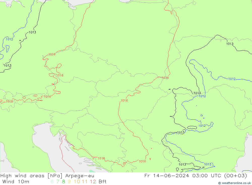 Windvelden Arpege-eu vr 14.06.2024 03 UTC