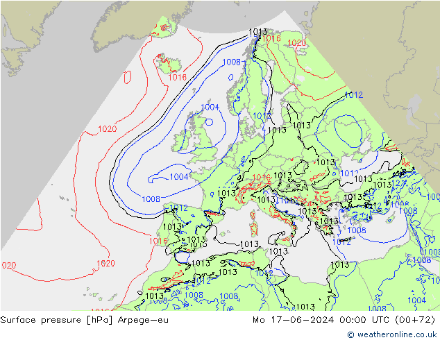 Bodendruck Arpege-eu Mo 17.06.2024 00 UTC