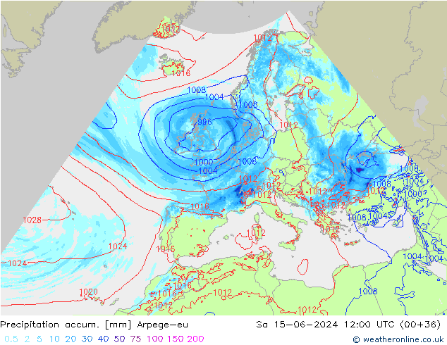 Nied. akkumuliert Arpege-eu Sa 15.06.2024 12 UTC