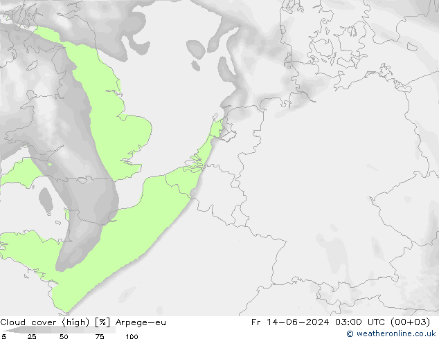 vysoký oblak Arpege-eu Pá 14.06.2024 03 UTC