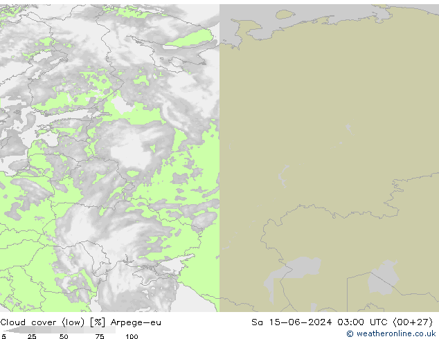 облака (низкий) Arpege-eu сб 15.06.2024 03 UTC