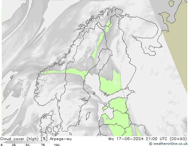 Bulutlar (yüksek) Arpege-eu Pzt 17.06.2024 21 UTC