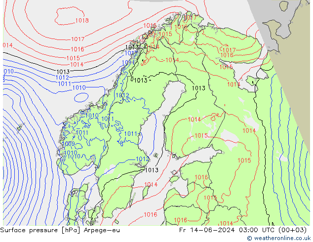 Bodendruck Arpege-eu Fr 14.06.2024 03 UTC