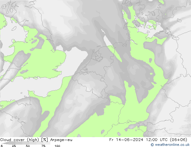 Bewolking (Hoog) Arpege-eu vr 14.06.2024 12 UTC