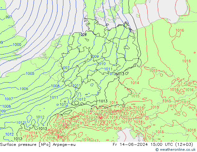 Bodendruck Arpege-eu Fr 14.06.2024 15 UTC