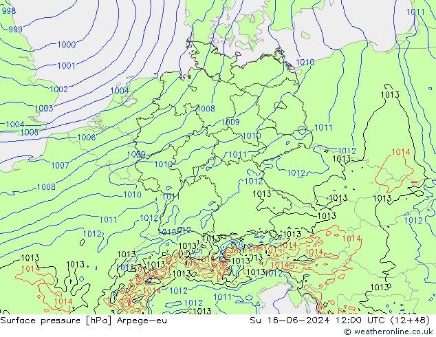 Yer basıncı Arpege-eu Paz 16.06.2024 12 UTC