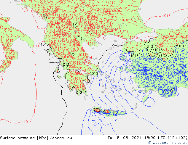 Luchtdruk (Grond) Arpege-eu di 18.06.2024 18 UTC