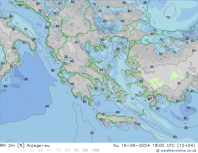 RH 2m Arpege-eu Dom 16.06.2024 18 UTC