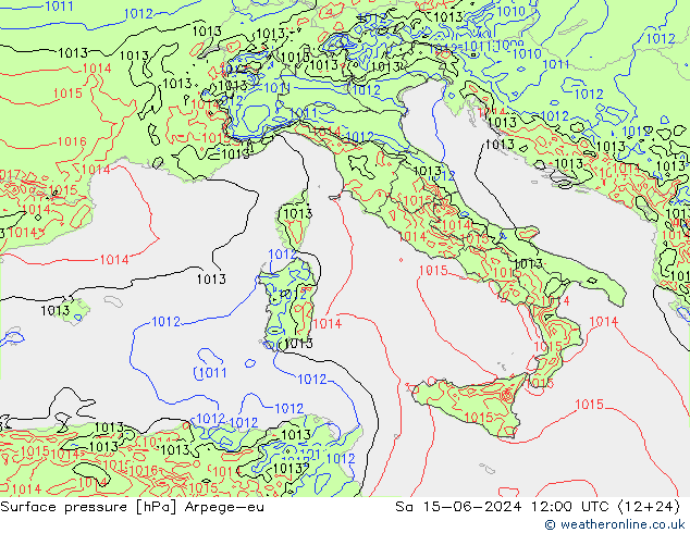 Luchtdruk (Grond) Arpege-eu za 15.06.2024 12 UTC