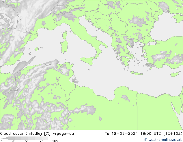 Bulutlar (orta) Arpege-eu Sa 18.06.2024 18 UTC