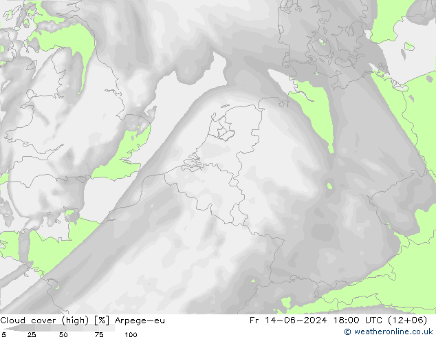Wolken (hohe) Arpege-eu Fr 14.06.2024 18 UTC